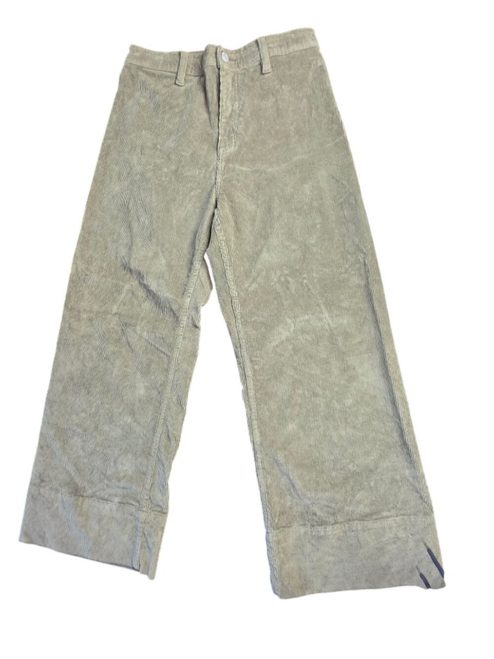 Pistola Penny Crop Martini Corduroy Pants Sz 29 High Rise Wide Leg Olive